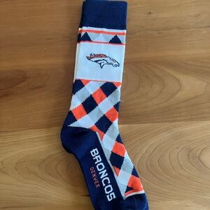 Denver Argyle Crew Socks - Navy and Orange